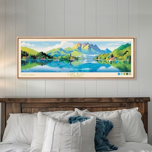 Lake Bled Slovenia Art Print: Panoramic Travel Poster