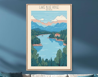 Lake Blue Ridge, Georgia Canvas Print: Mid-century Modern Lake