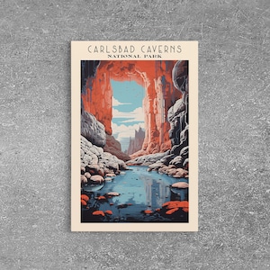 Carlsbad Caverns National Park Art Print: Mid-Century Modern Landscape