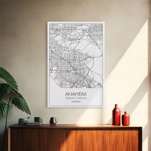 Anaheim Street Map Art: Minimalist California City Canvas Print