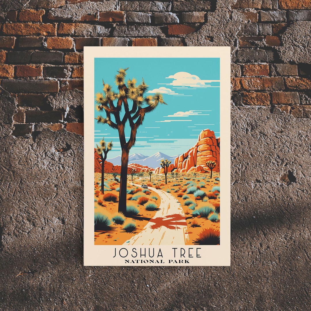 Joshua Tree National Park Art Print: Mid-century Modern Travel Poster ...
