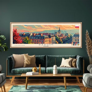 Radom Poland Travel Print Wall Art, Panoramic City Art, Travel Art, Wall Decor, Vacation Gift, Framed Canvas Print Or Metal Art