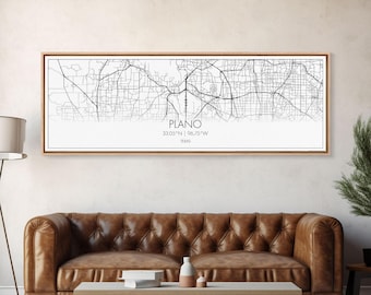 Plano Texas Map Art: Minimalist City Street Map Print