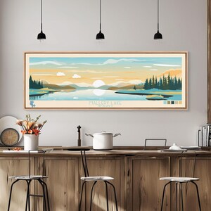 Mallery Lake, Nunavut Canvas Print: Mid-Century Modern Travel Poster