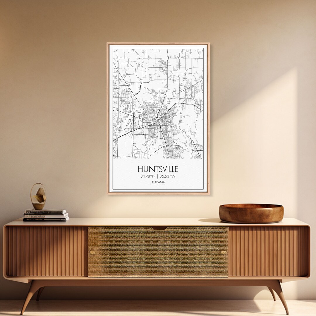 Huntsville Street Map, Alabama Map, City Map Art, Minimalist Art, Wall ...