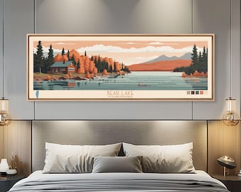 Bear Lake Utah Idaho Canvas Print: Mid-Century Modern Panoramic Wall Art