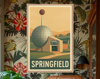 Springfield Travel Poster, Canvas Print, Vintage Theatre Style Art, Springfield Art Print, Eclectic Wall Decor, Vintage Travel Print
