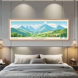 Drakensberg South Africa Canvas Print: Retro Travel Poster