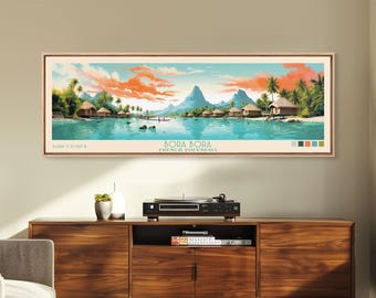 Bora Bora Impasto Oil Painting: Tahiti Seascape Canvas Art (14x18