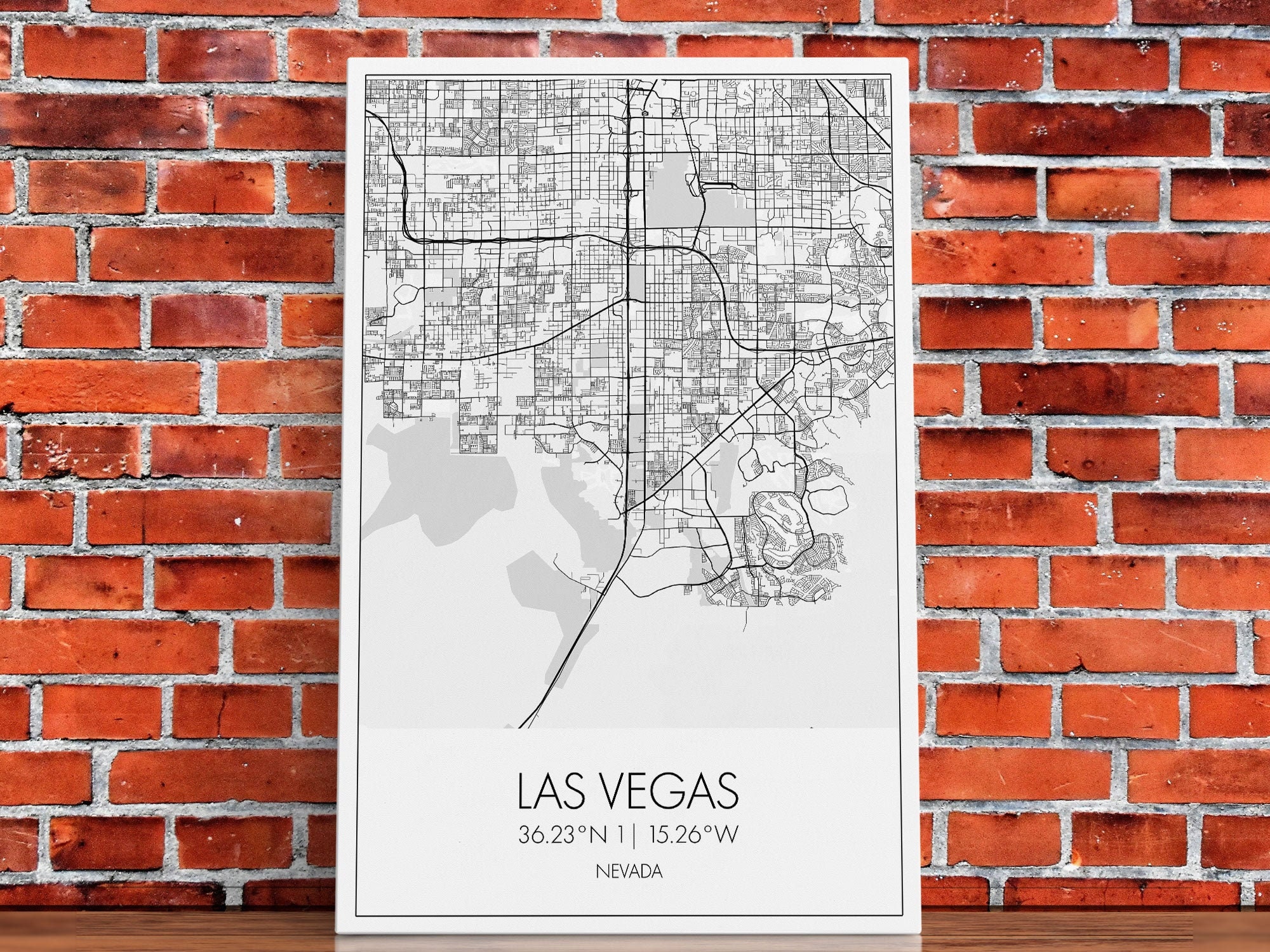 Las Vegas Street Map Nevada Map City Map Art Modern Wall - Etsy Canada