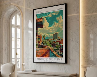 Clovis Travel Poster, Framed Canvas Print, City Art Print, Travel Wall Art, Wanderlust Gift, Poster Art, Landscape Art, Poster Print