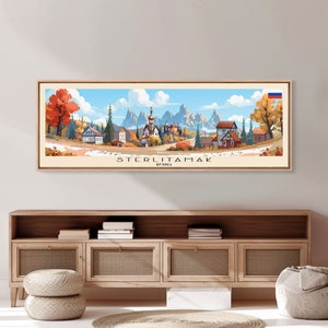 Sterlitamak Russia Travel Print Wall Art, Panoramic City Art, Travel Art, Wall Decor, Vacation Gift, Framed Canvas Print Or Metal Art