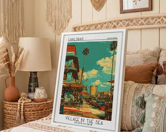 Carlsbad Travel Poster, Framed Canvas Print, Vintage Travel Print, City Wall Art, Poster Art, Retro Travel Poster, Modern Wall Decor