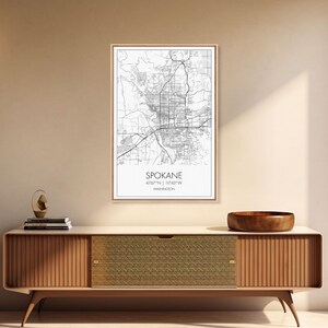 Spokane Washington Map Print: Minimalist City Art