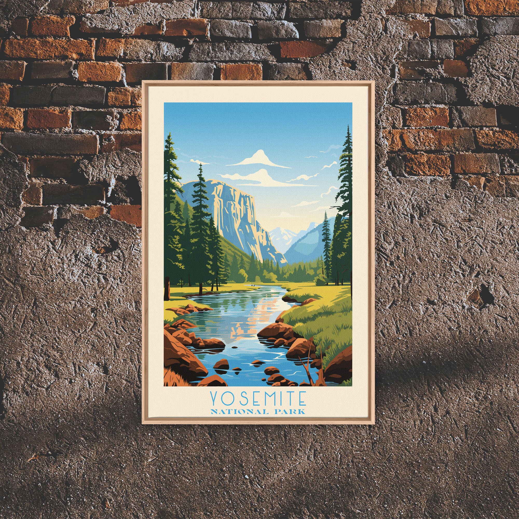 Yosemite National Park Art Print: Mid-century Modern Landscape - Etsy