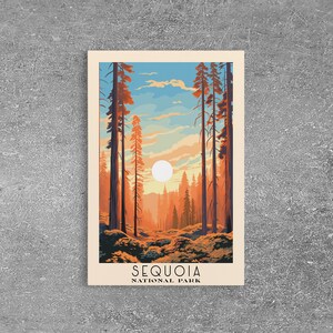 Sequoia National Park Art Print: Mid-Century Modern Landscape