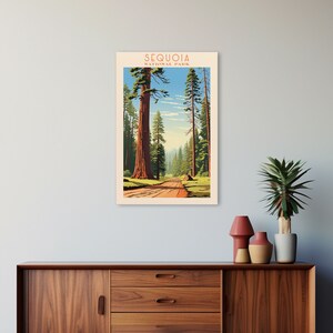 Sequoia National Park Art Print: Mid-Century Modern Landscape