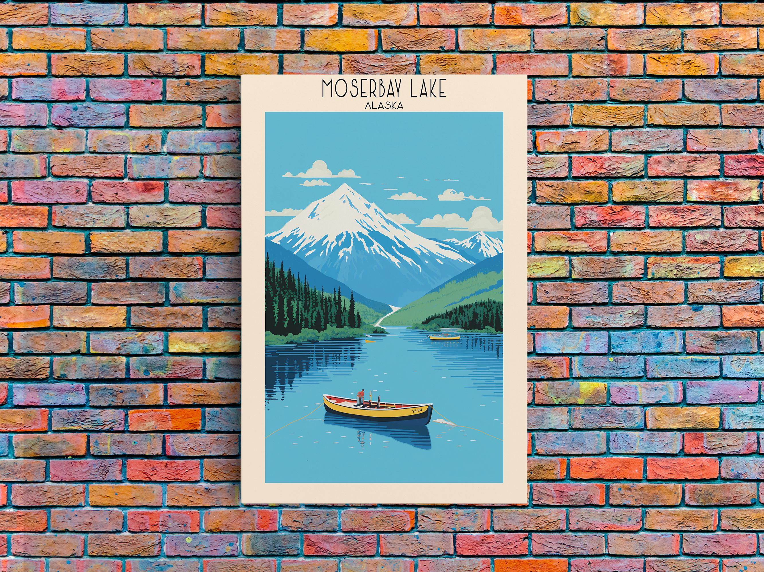 Moser Bay Lake Alaska Canvas Print: Mid-century Modern Travel