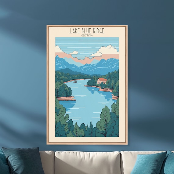 Lake Blue Ridge, Georgia Canvas Print: Mid-century Modern