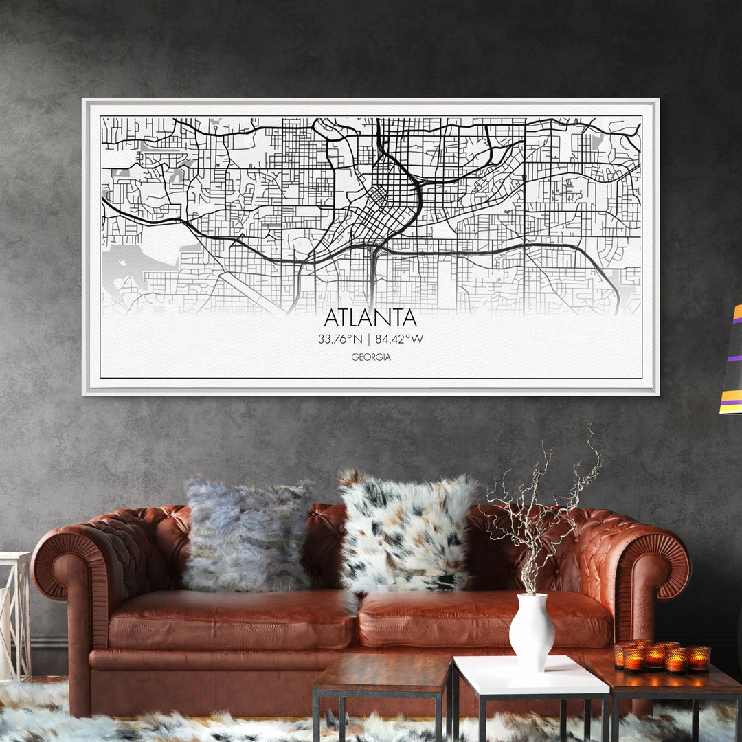 Atlanta Street Map Art Print: Modern Georgia Wall Decor - Etsy