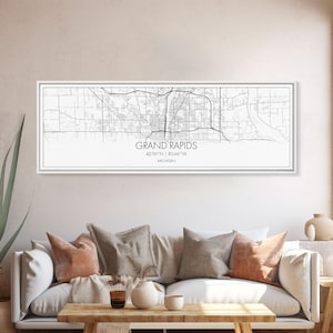 Grand Rapids City Map Art: Minimalist Michigan Canvas Print