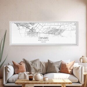 Oxnard California Map Art: Minimalist City Street Map Print