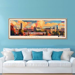 Yekaterinburg Russia Travel Print Wall Art, Panoramic City Art, Travel Art, Wall Decor, Vacation Gift, Framed Canvas Print Or Metal Art