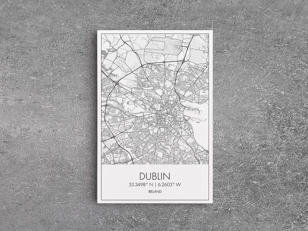 Dublin Street Map Ireland Map Europe City Map Art - Etsy