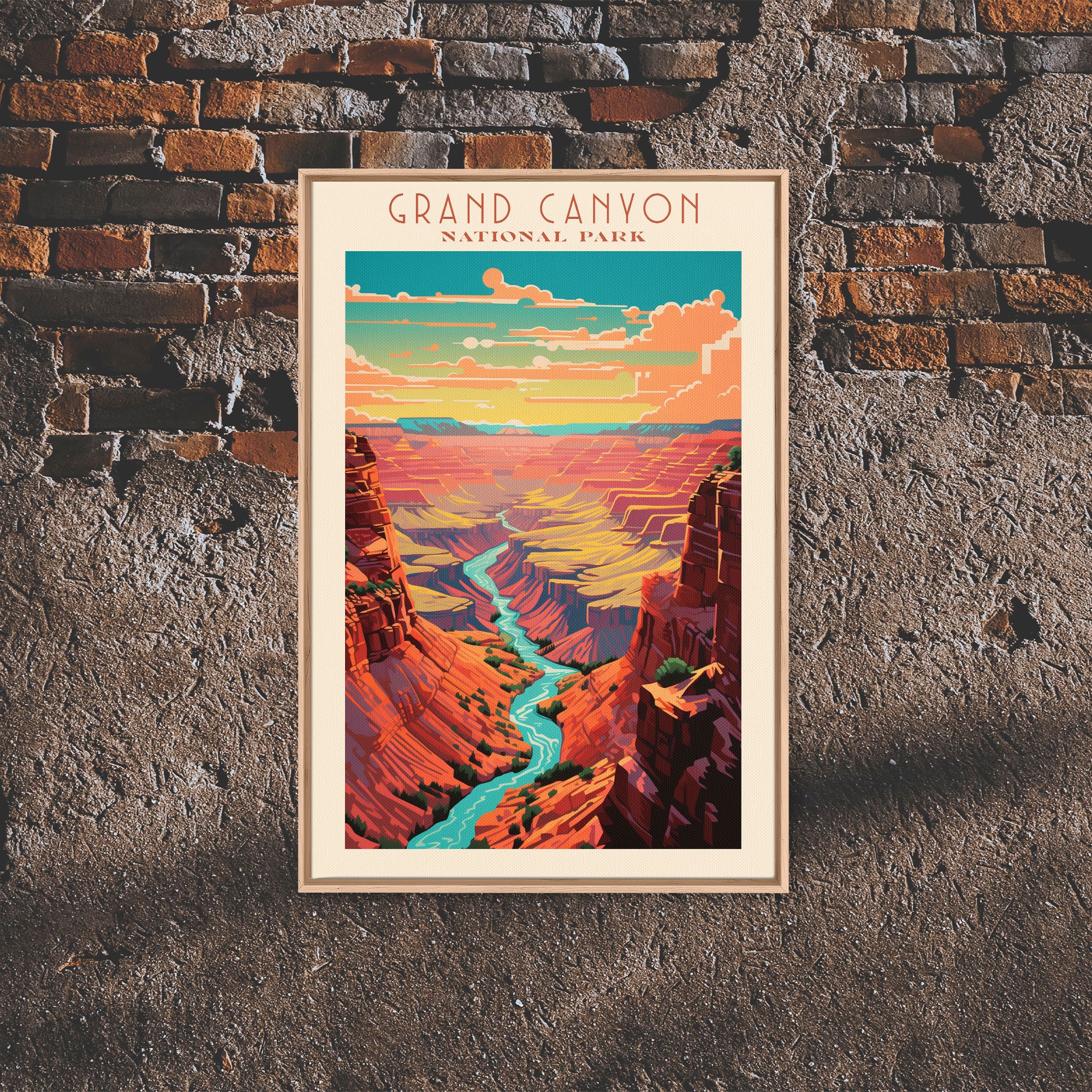 コテリ キャンバスアート Grand Canyon National Park Art Print: Mid-century Modern Travel
