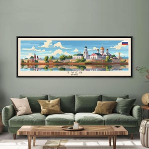Tver Russia Travel Art, City Art, Framed Canvas Print or Metal Wall Art, Europe Travel Poster, Panoramic Wall Art, Extra Wide Wall Art