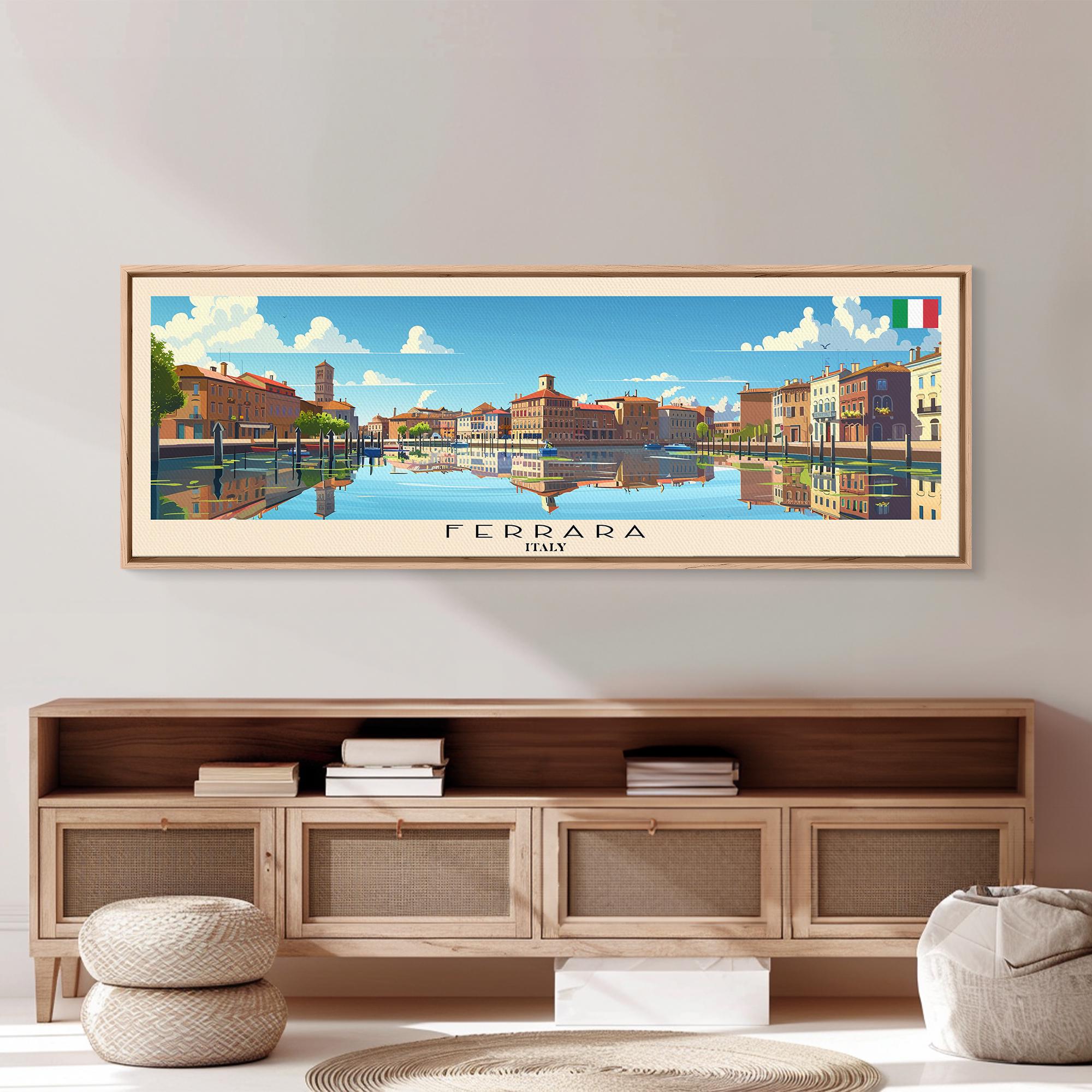 Ferrara Italy Art: Panoramic Cityscape, Framed Canvas or Metal