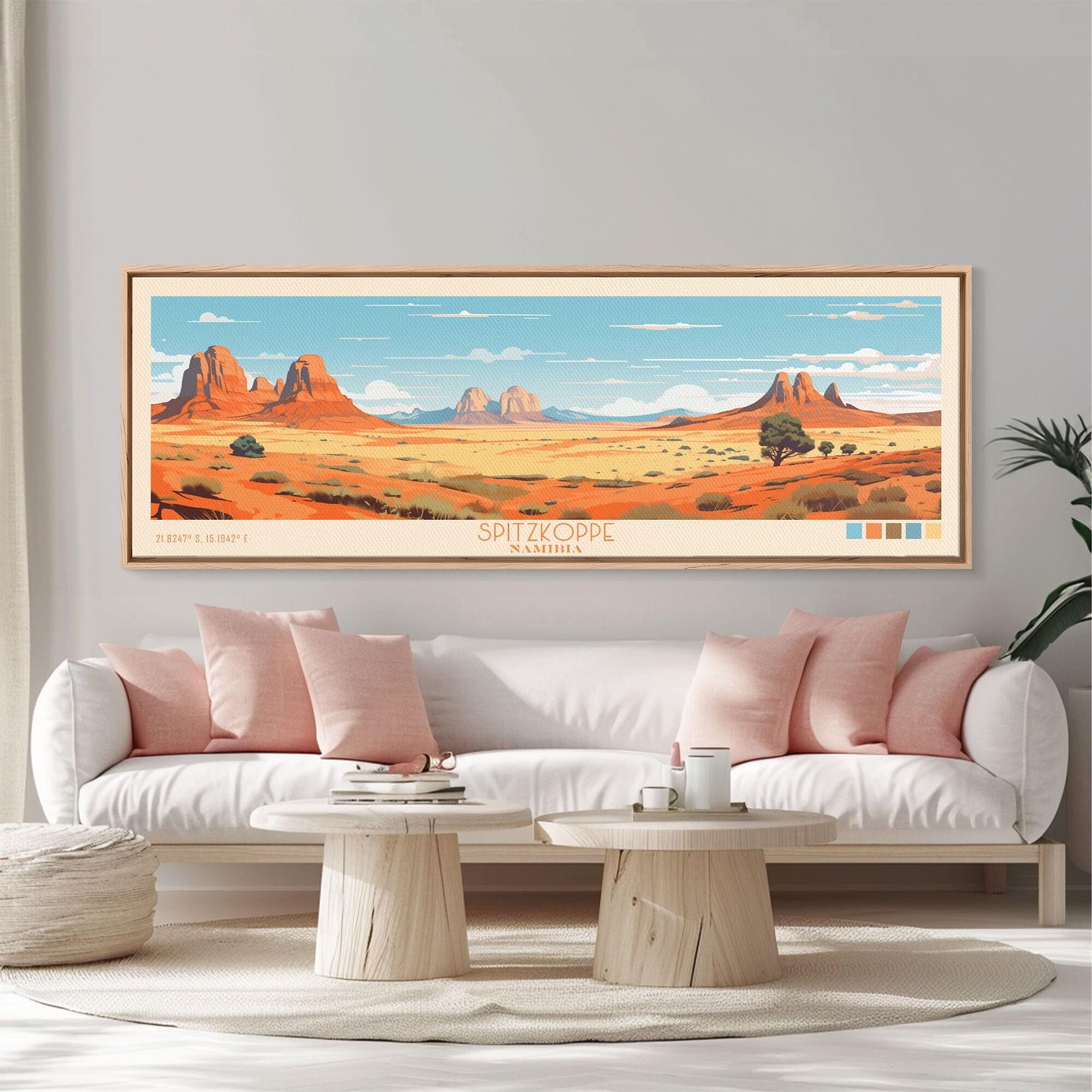 Spitzkoppe Namibia Travel Poster: Retro Framed Canvas Print - Etsy