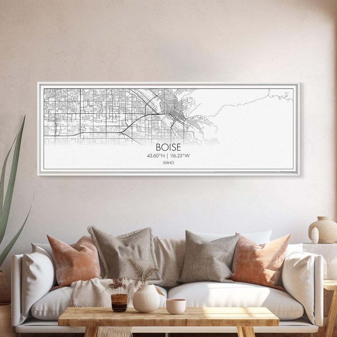 Boise City Map Art: Panoramic Idaho Street Map Print - Etsy