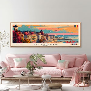 Constana Romania Wall Art, Panoramic Travel Poster, Panoramic Framed Canvas Print, City Wall Art, Wall Hanging Home Decor, Travel Art