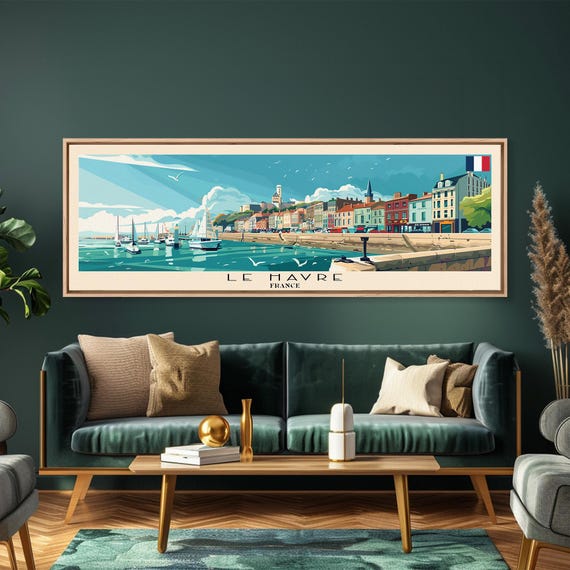 Le Havre France Panoramic Canvas Print: Mid-century Travel Art - Etsy
