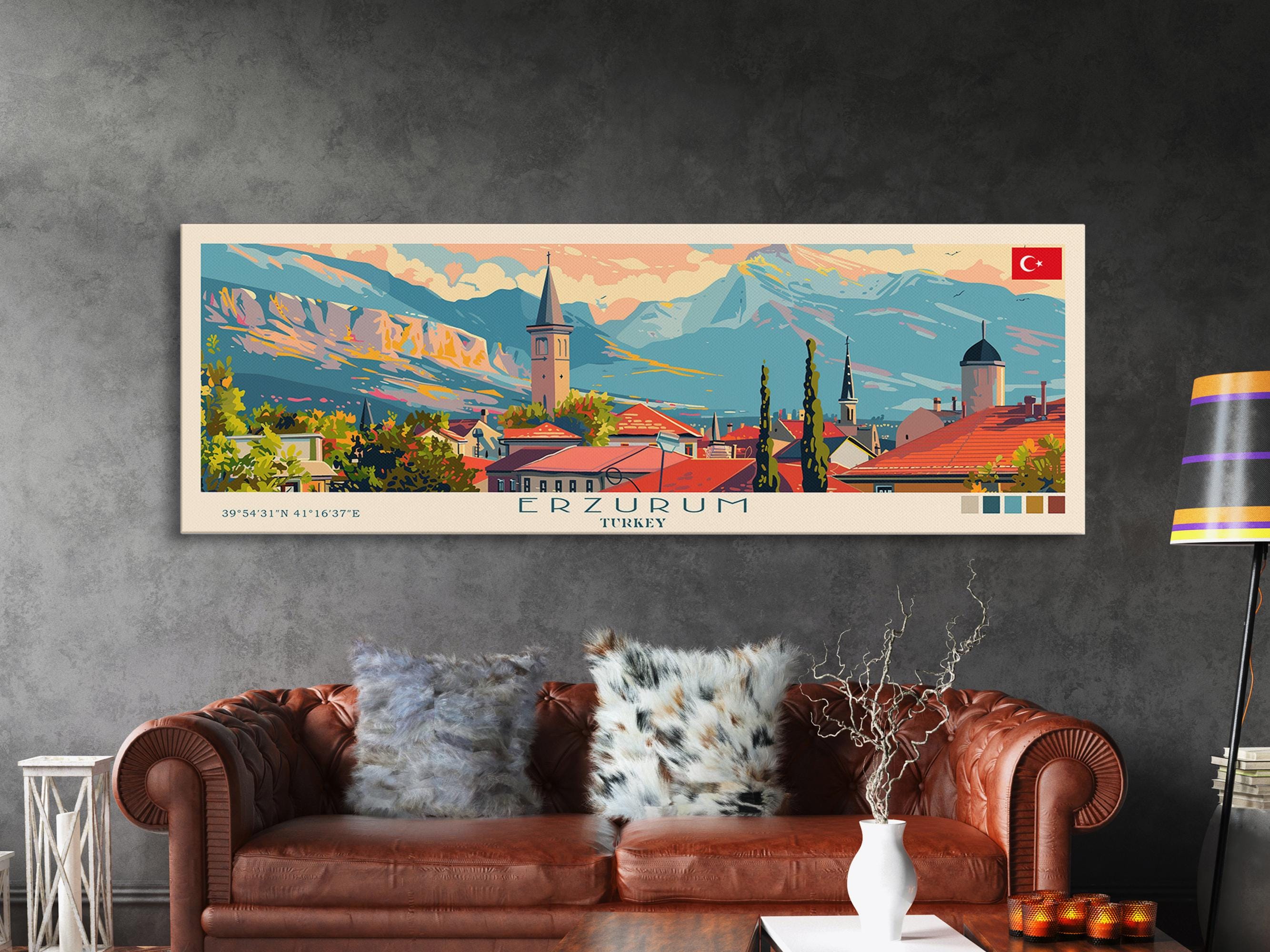 【124×98cm大型額装】ベルジュラック樽熟成庫アート写真ポスター Erzurum Turkey Art Print: Panoramic Cityscape Travel Poster - Etsy