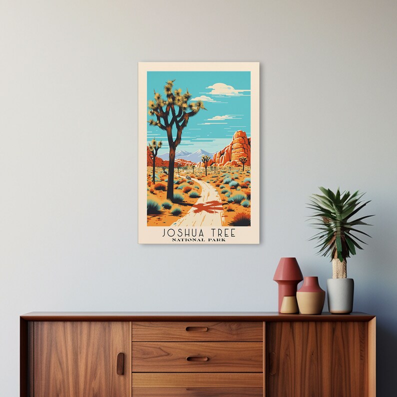 Joshua Tree National Park Art Print: Mid-century Modern Travel Poster ...