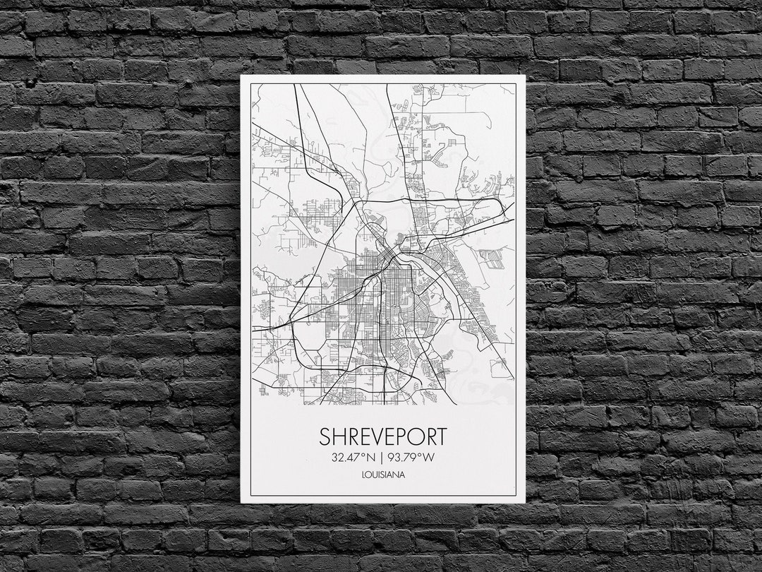 Shreveport Street Map Louisiana Map City Map Print - Etsy