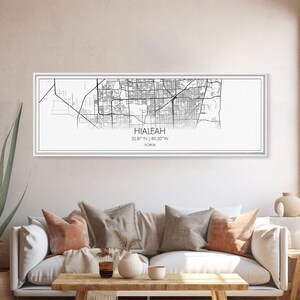 Hialeah Florida Map Art: Minimalist City Street Map Print