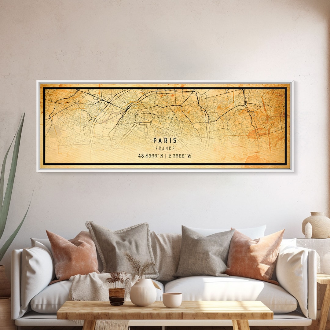 Panoramic Paris Map Print: Vintage France City Art - Etsy