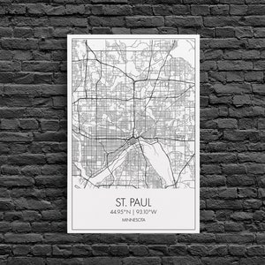 Travel Like a Local - Map of Saint Paul (Minnesota) (Black and