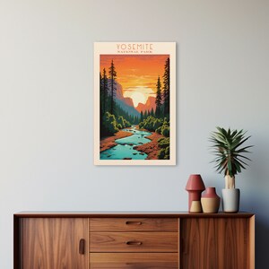 Yosemite National Park Art Print: Mid-Century Modern Landscape