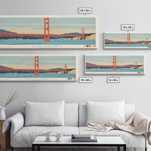 Golden Gate Bridge Framed Canvas Print: Vintage Travel Poster image 8