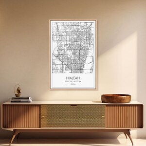 Hialeah Street Map Art: Minimalist City Canvas Print