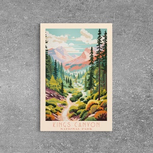 Kings Canyon National Park Art Print: Mid-Century Modern Landscape