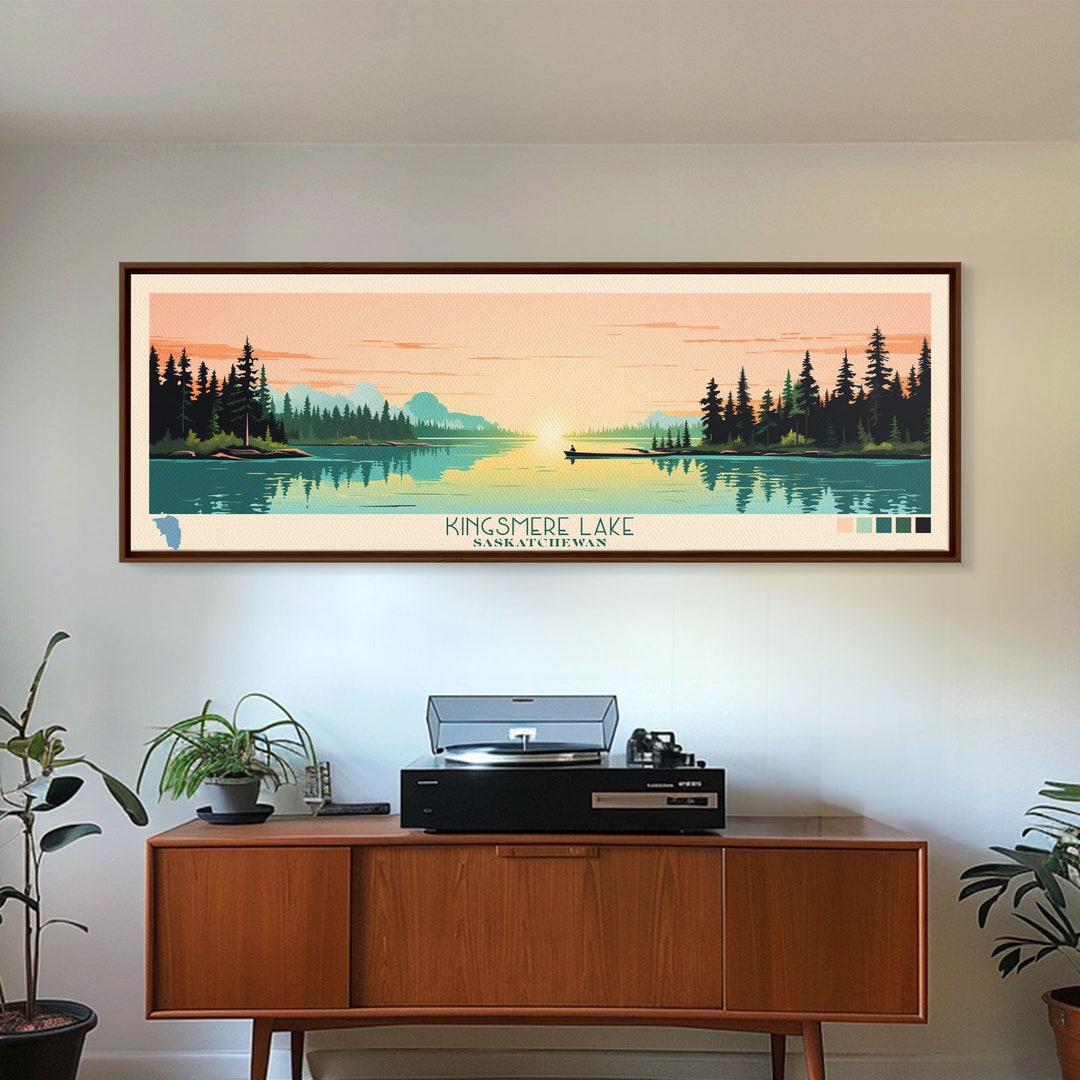 Kingsmere Lake Saskatchewan Canvas Print: Panoramic Mid-century Modern ...