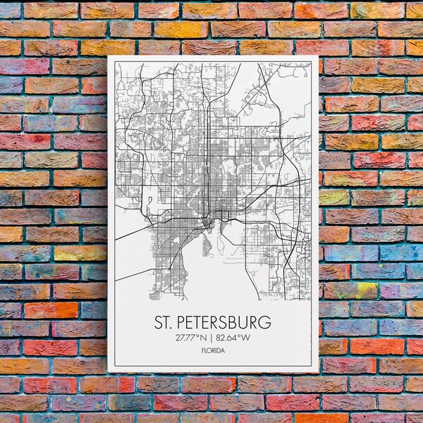 St Petersburg Map - Etsy