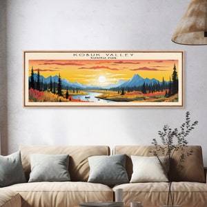 Kobuk Valley National Park Panoramic Alaska Travel Art, National Park Print, Minimalist Travel Art, Subdued Watercolor Painting Panoramic