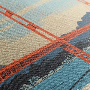 Golden Gate Bridge Framed Canvas Print: Vintage Travel Poster image 9