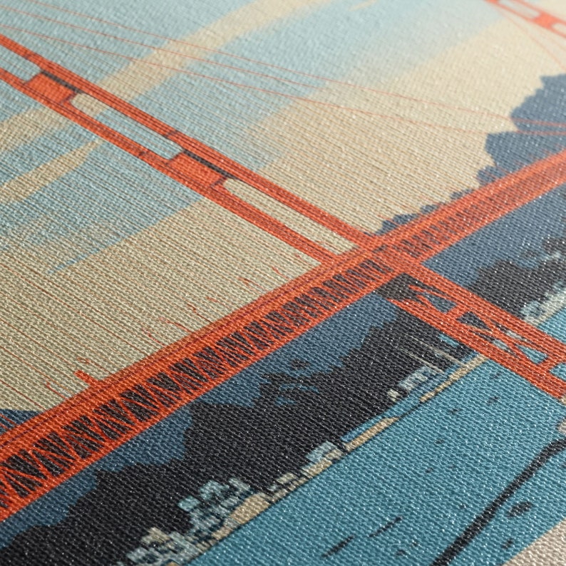 Golden Gate Bridge Framed Canvas Print: Vintage Travel Poster image 9